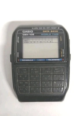Vintage Casio DBX-102 Data Bank Calculator Watch Made in Japan Sin Testear - Immagine 1 di 4