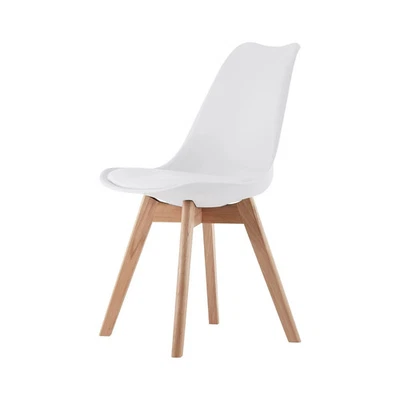 Set of 4 Dining Chairs Padded Seat with Wooden Legs Kitchen Office Living Room - Image 1 of 4