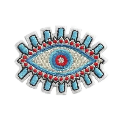 EVIL EYE IRON ON PATCH 2" Small Colorful Embroidered Applique Protection Symbol - Image 1 of 2