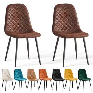 Dining Chair Set of 2/4/6 Velvet Faux suede Pu with Metal legs for Home&Office - Picture 1 of 95