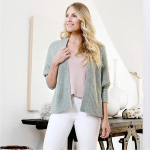 NWT Barefoot Dreams CozyChic Lite Ribbed Shrug Cardi Meadow Green QVWCL1183 1X - Picture 1 of 8