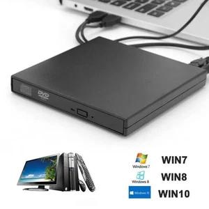Slim Portable USB 2.0 External DVD Drive Burner Player CD RW ROM Blue Ray Driver - Afbeelding 1 van 21