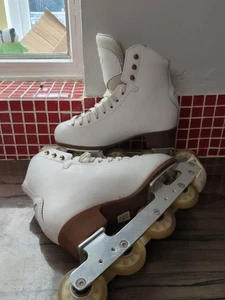 Graf 500 Off Ice Eiskunstlauf Schlittschuhe Größe 35 EU UK 2,5 sehr guter Zustand - Bild 1 von 14