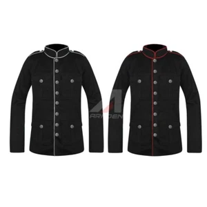 New Men's Military Style Coat Jacket Black Red Gothic Steampunk ARMY VTG - Picture 1 of 5