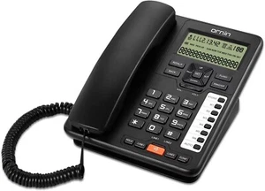 2-liniowy przewodowy telefon biurkowy – system telefonii stacjonarnej dla firmy lub domu, czarny - Zdjęcie 1 z 14
