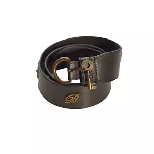 Blumarine CINTURÓN de Cintura para Mujer con Llaves y Cerraduras de Cuero Negro Talla 46 - Imagen 1 de 7
