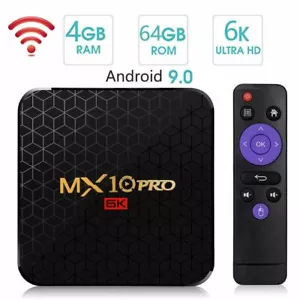 Smart TV Box 4GB + 64GB Android 9.0 1080P 6K Wifi 2.4G Media Player Set Top Box - Picture 1 of 12