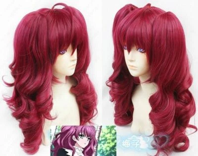 Peluca larga de disfraces de clip rojo rosa Hakkenden Touhou Hakken Ibun de anime japonés Foto 1 de 4