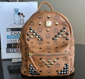 MCM Studded Stark Visetos Backpack - Picture 1 of 16