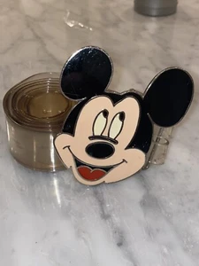 Disney Mickey Mouse Gürtelschnalle 3"x3,5" lächelndes Gesicht emailliert Retro Vintage - Bild 1 von 2
