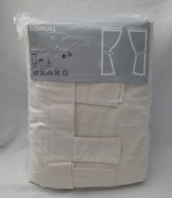 Cortinas naturales Ikea Bomull ~ 57" x 118" ~ tapa con lengüeta y retroceso ~ 2 paneles nuevo en paquete Foto 1 de 4