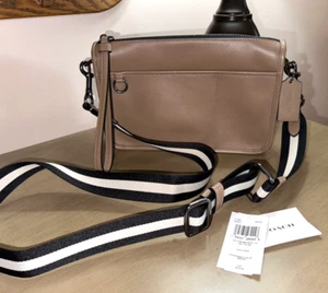 Nuova borsa a tracolla convertibile COACH Heritage pelle olmo $278 C1592 - Foto 1 di 10