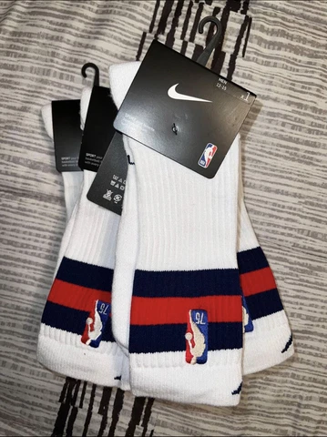Nike NBA 75th Nets Elite City Edition Crew Socks DA4959-100 XL Mens 12-15 Cover