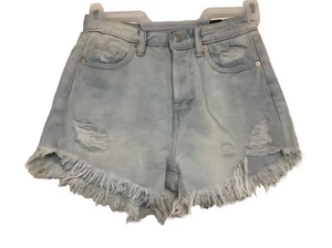 Pantalones cortos Wild Fable para mujer de tiro más alto azul claro 4/27 desgastados nuevos - Imagen 1 de 19