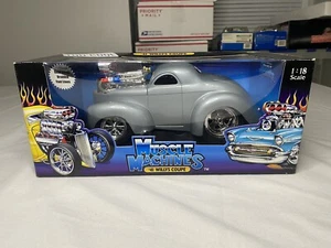 Muscle Machines Too Cool 41 Willys Coupe 1:18 Scale Diecast Model Car Silver - Picture 1 of 6