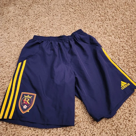 Adidas Real Salt Lake Active MLS Soccer Shorts Navy Blue Medium 34 Formotion EUC Cover
