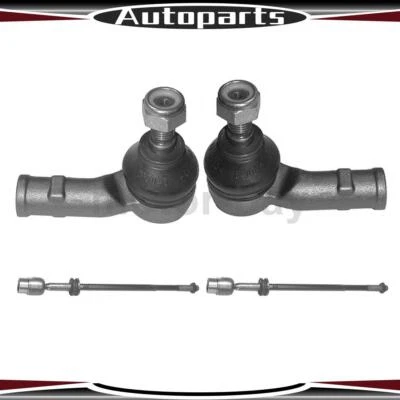 4pcs Outer Inner Tie Rod End Fits 1993 1994 1995 1996 1997 1998 Volkswagen Jetta - Image 1 of 4