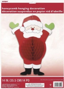 14-Inch Hohoho Santa Honeycomb Hanging Decoration - Picture 1 of 3