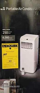 LG 6,000 BTU 115V Portable Air Conditioner 3-In-1 250sq ft W/Remote - Picture 1 of 1