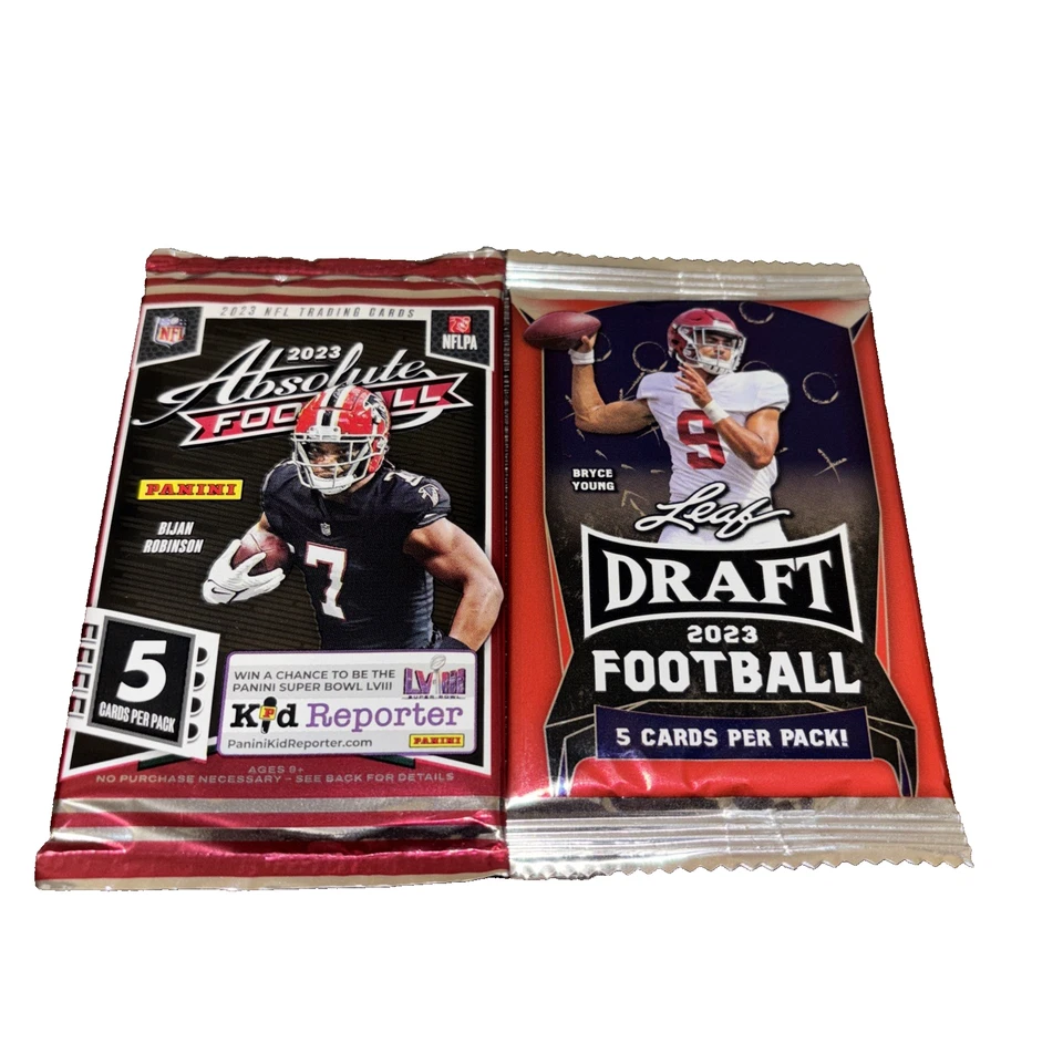 (2) 2023 Donruss Football & (2)2023 Panini Absolute Football-5 Card Pks-FreeShip