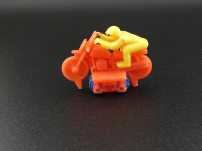 Vintage Domino Rally Spectacular Motorcycle Stunt Rider Orange and Yellow - Image 1 of 4