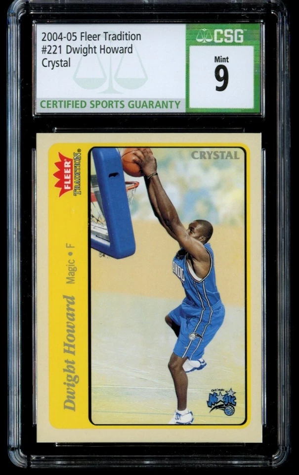 2004-05 Fleer Tradition Dwight Howard Crystal Rookie #221 CSG 9 Mint RC 73/75 - Image 1 of 2