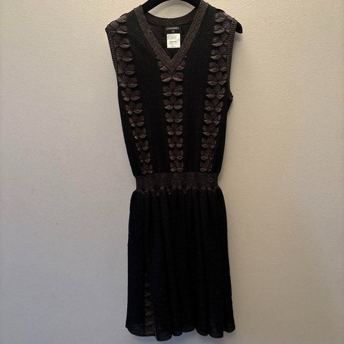 Abito in maglia CHANEL P53294K06892 interno incluso donna taglia 42 nero Made in Italy