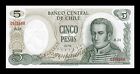 Chile 5 Pesos José Miguel Carrera 1975 Pick 149a SC UNC