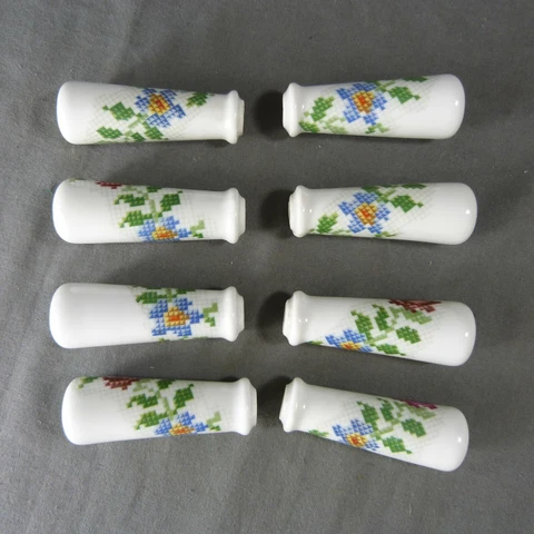 Set Vintage French Porcelain Door Lever Handles Canvas Decor Porcelain of Paris Cover