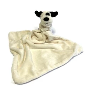 Jellycat Bashful Black and Cream Puppy Soother Security Blanket Lovey Plush - Picture 1 of 5