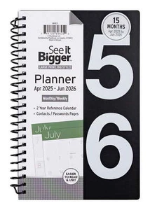 Monthly Weekly Planner Medium (5.5″ x 8″) Black, 15 month, Apr 2025-Jun 2026 - Picture 1 of 8