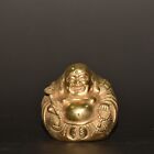 Chinese antique Pure copper gilded Ruyi Maitreya Buddha ornament