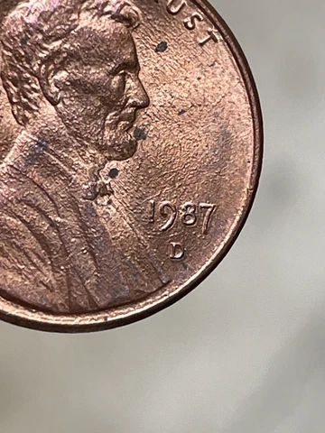 1987 Lincoln Cent D - Double Die Obverse (Date and Liberty), Zinc, Wide AM, Nice Cover
