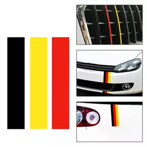 2 Set GERMAN GERMANY FLAG Car Stripe Sticker Decal For VW/BMW/Volkswagen - Picture 1 of 12