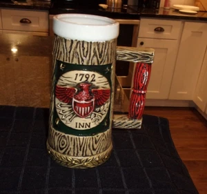 1792 INN - TALL BEER STEIN/MUG - STONEWARE - MARKED - Picture 1 of 5