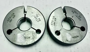 SWANSON 7/8-16 UN 2A THREAD RING GAGES .875 GO NO GO P.D.'S = .8329 & .8280 - Picture 1 of 2