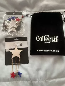 Collectif Starburst Brooch and Earrings. New with Bag Acrylic, Retro, 50s,Pin Up - Picture 1 of 3