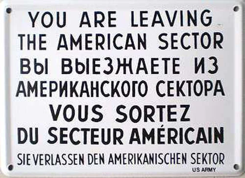 Mini-Blechschild You Are Leavin the American Sector, 11 x 8 cm - Bild 1 von 1