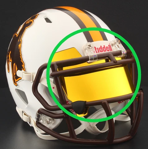 EYE SHIELD / VISOR  ONLY! for WYOMING COWBOYS Mini Football Helmet Cover
