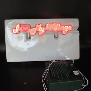 Dept 56 Brite Lites I Love My Village Sign Lighted Village Accessory Christmas - Picture 1 of 3
