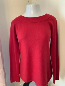 Sarah Spencer Red Wool Angora Blend Boat Neck Sweater, Women's XL - Bild 1 von 9