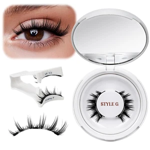 Magnetic Eyelashes Natural Look, 1 Pair Reusable Magnetic Lashes with Applicator - Picture 1 of 8