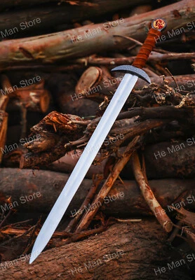 Handmade The Last Kingdom Sword Serpent Breath Sword Replica With Leather Sheath - Image 1 of 4