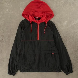 Vintage 80s Half Zip Hooded Rain Jacket S Made in Korea Herren Black - Bild 1 von 6