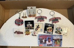 Cleveland Indians, Lot Of 13, 8 Pins, 3 Key Chains, 2 Pairs Of Earrings - Picture 1 of 9