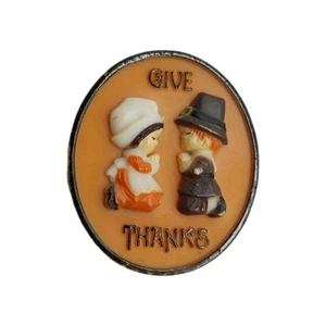 Give Thanks Vintage Thanksgiving Brosche Anstecknadel Kunststoff Mehrfarbig  - Bild 1 von 3