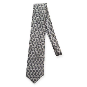 Corbata de hombre vintage Bert Pulitzer con estampado de mordida de caballo y nudos de seda (57" L x 3,75" W) - Imagen 1 de 6