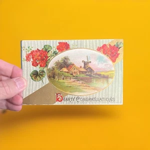 Cartolina Buon Compleanno Vintage Dettaglio Oro PC111 - Foto 1 di 3