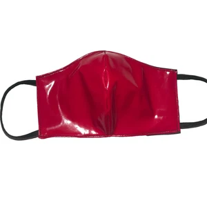 Red PVC Wet Look Face Mask Shiny Latex Cyber Goth Vampire Halloween Costume Goth - Picture 1 of 8