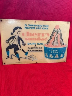 Letrero Dairy Dan 🍦🍦🍦¡Helado de cereza! 🍦 Vintage🍦 Foto 1 de 4